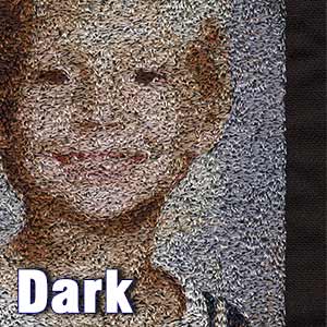 Sew out on dark colored substrate