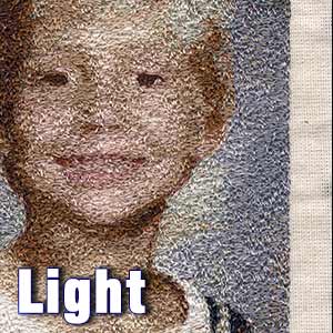 Sew out on light colored substrate